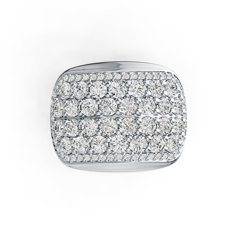 Sterling Silver Ring Multi-Row with White Topaz or Moissanite