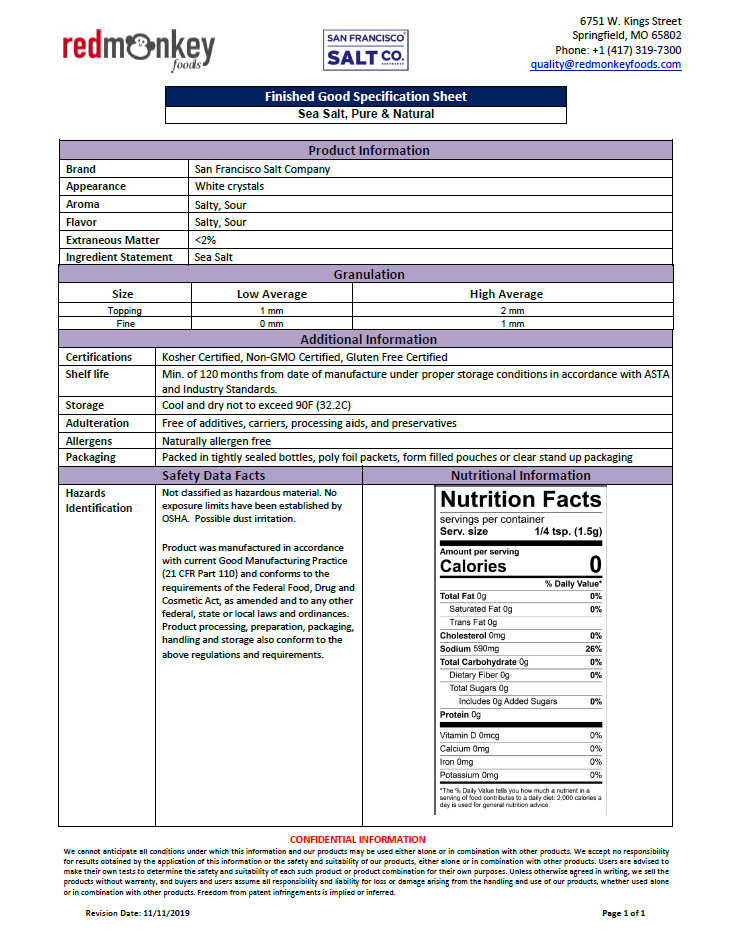 50Lbs Bags - San Francisco Salt Company - Sea Salt