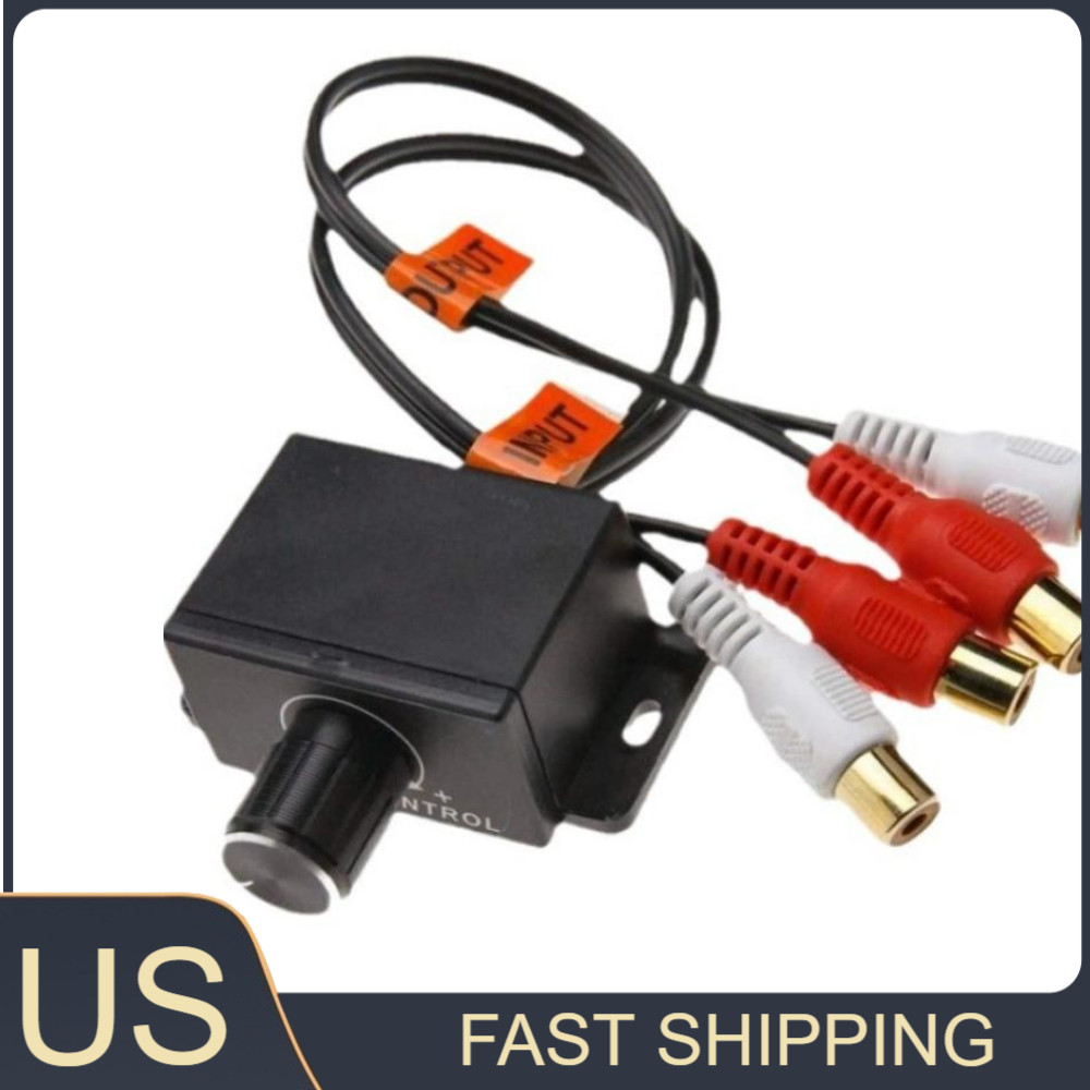 Universal Stereo RCA Input&Output Car Bass Amplifier Remote Level Control Knob