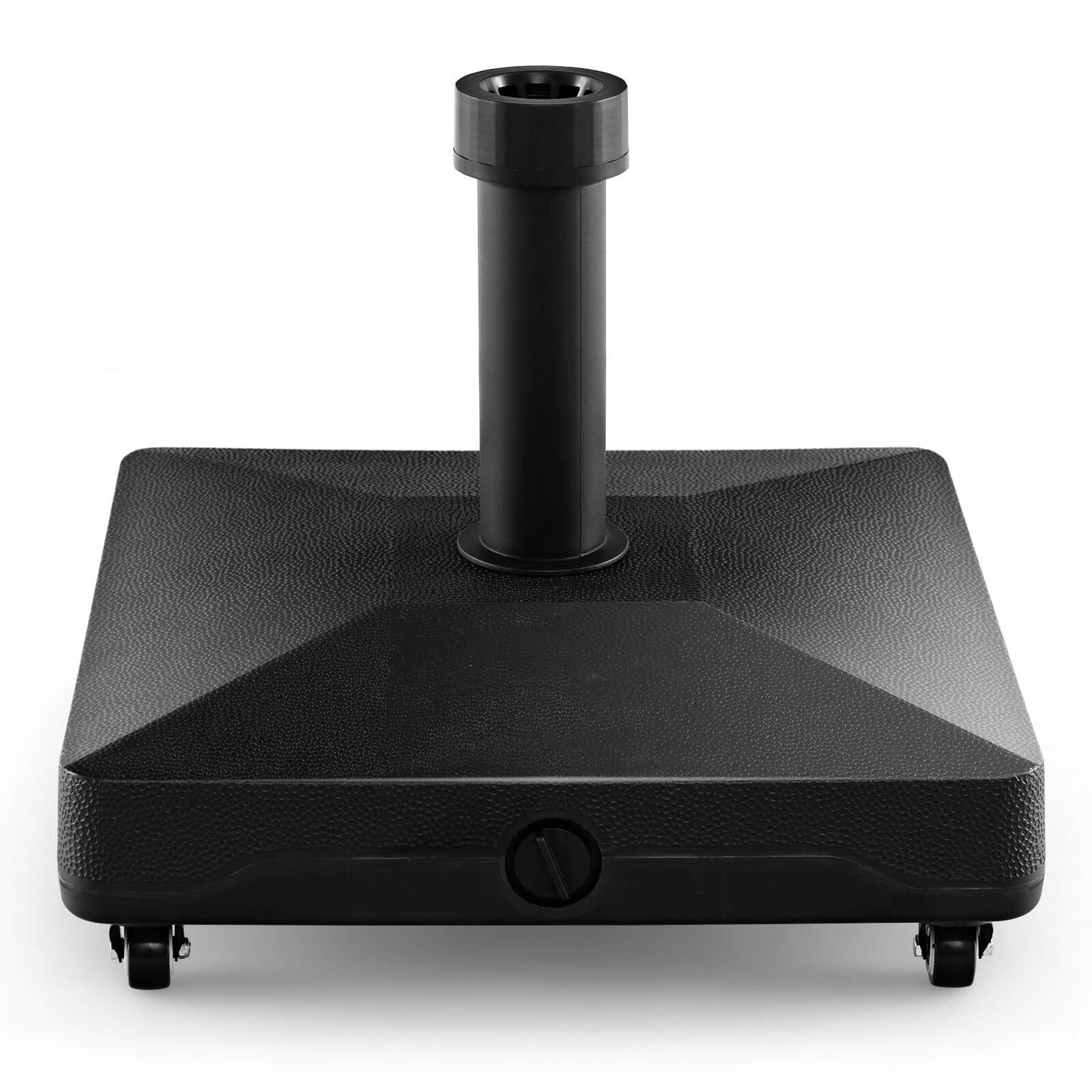 Patio Umbrella Base w/4 Universal Wheels 2 Receivers Square Pole Stand Outdoor
