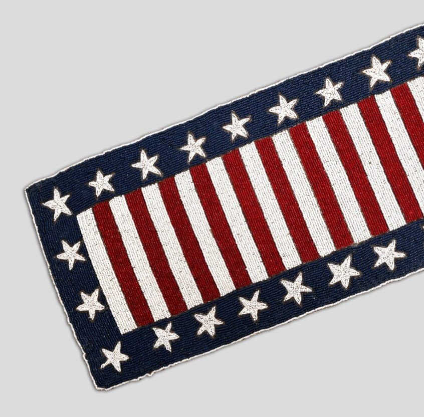 4th July Table Runner Flag Beaded Table Runner Independence Tableware 13X36In