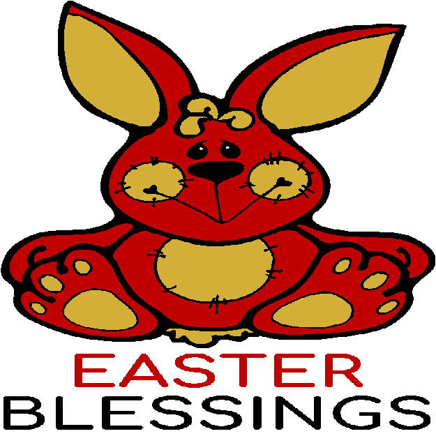 30 Custom Red Easter Blessings Bunny Personalized Address Labels