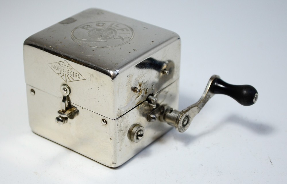 BROKEN Rollfix Mond Extra German Mechanical Razor Blade Sharpener Machine Vtg