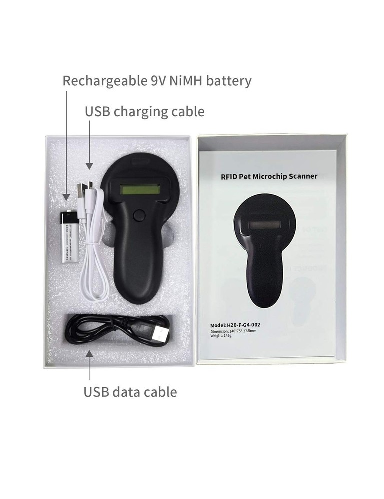 RexID Pet Microchip Scanner Supporting 10 Digit Chips and 15 Digit Chips,Stor...