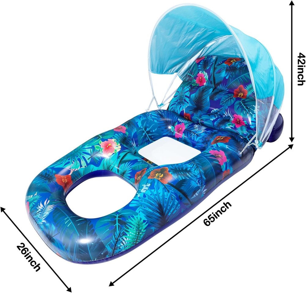 Extra Large Pool Floats with Canopy Adults - Pool Float Lounger with Adjustable
