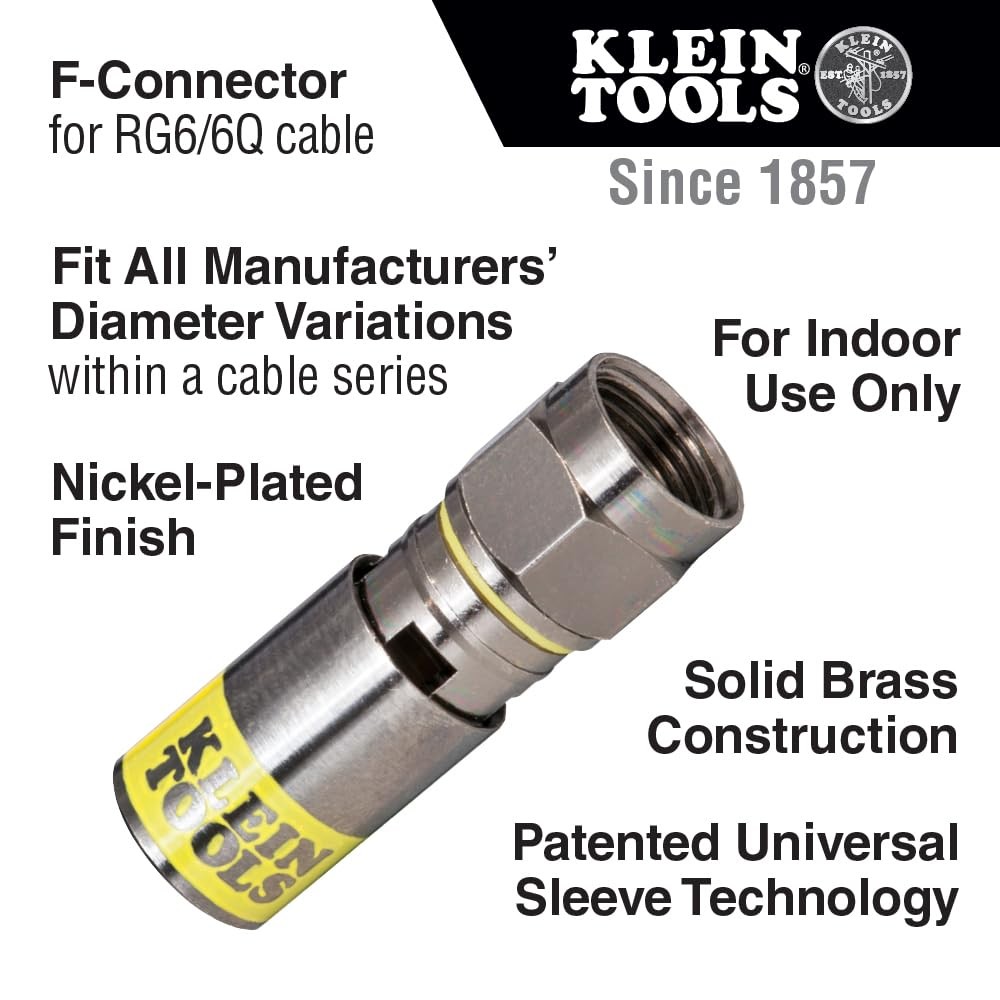 Klein Tools 80151 Coax Cable Compression Crimper and Stripper Set with Yellow