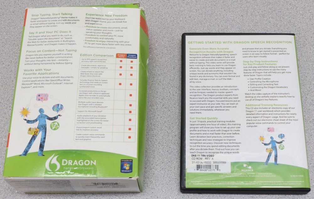Dragon Naturally Speaking Speech Recognition Software Version 11
