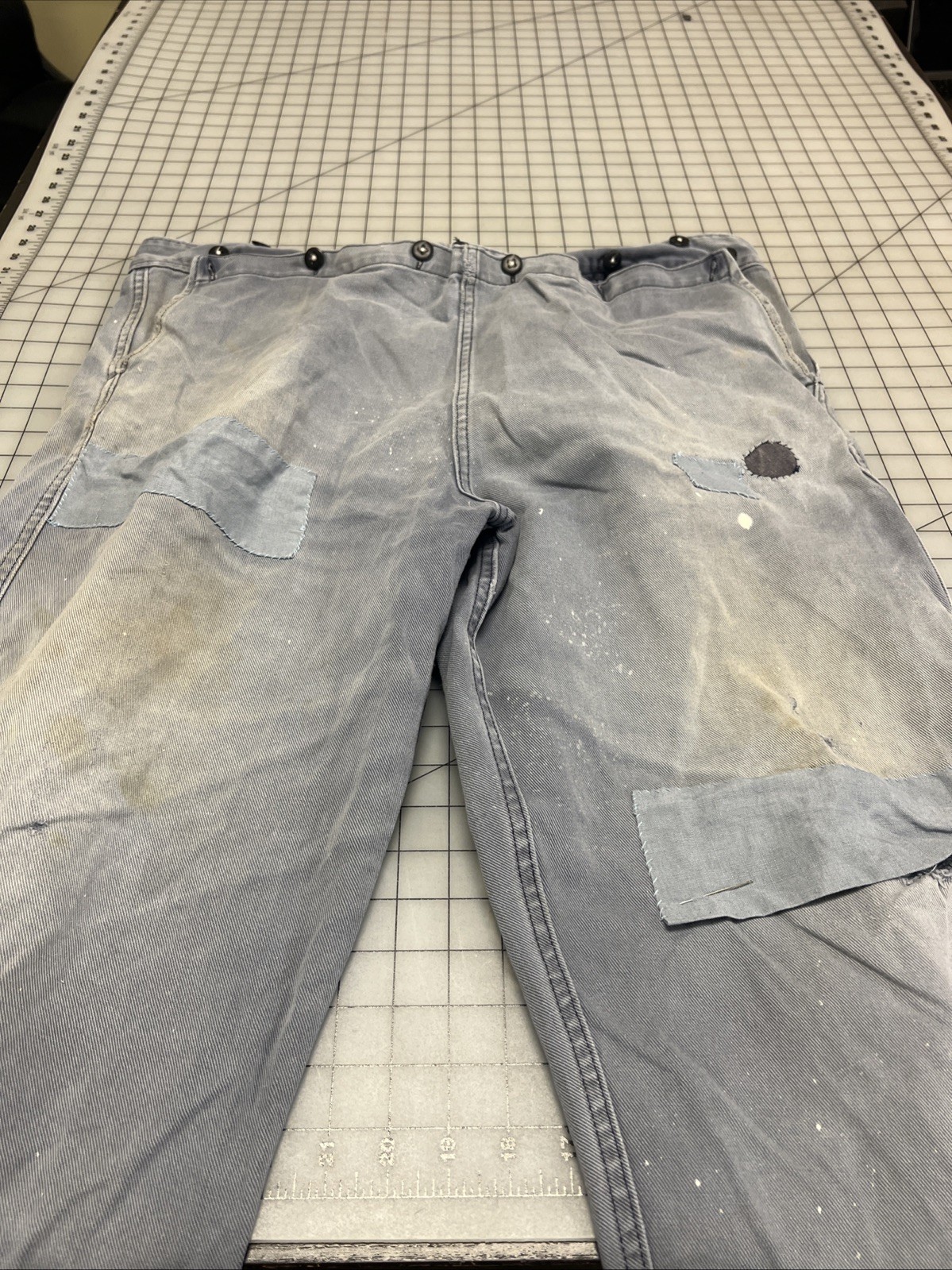 Repro 19th Century Men's 'Veteran' Condition Denim Fall-Front Trousers, SZ 42"