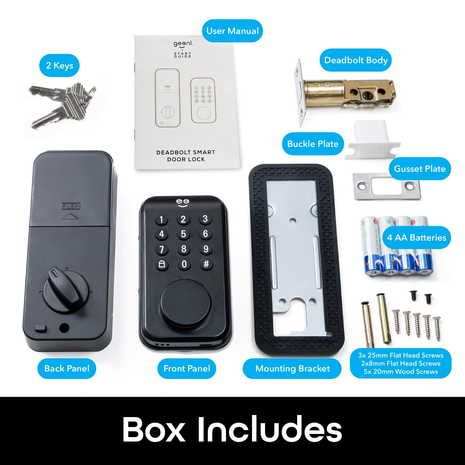 Geeni Keyless Entry Door Lock with Keypad, Smart Locks for Front Door