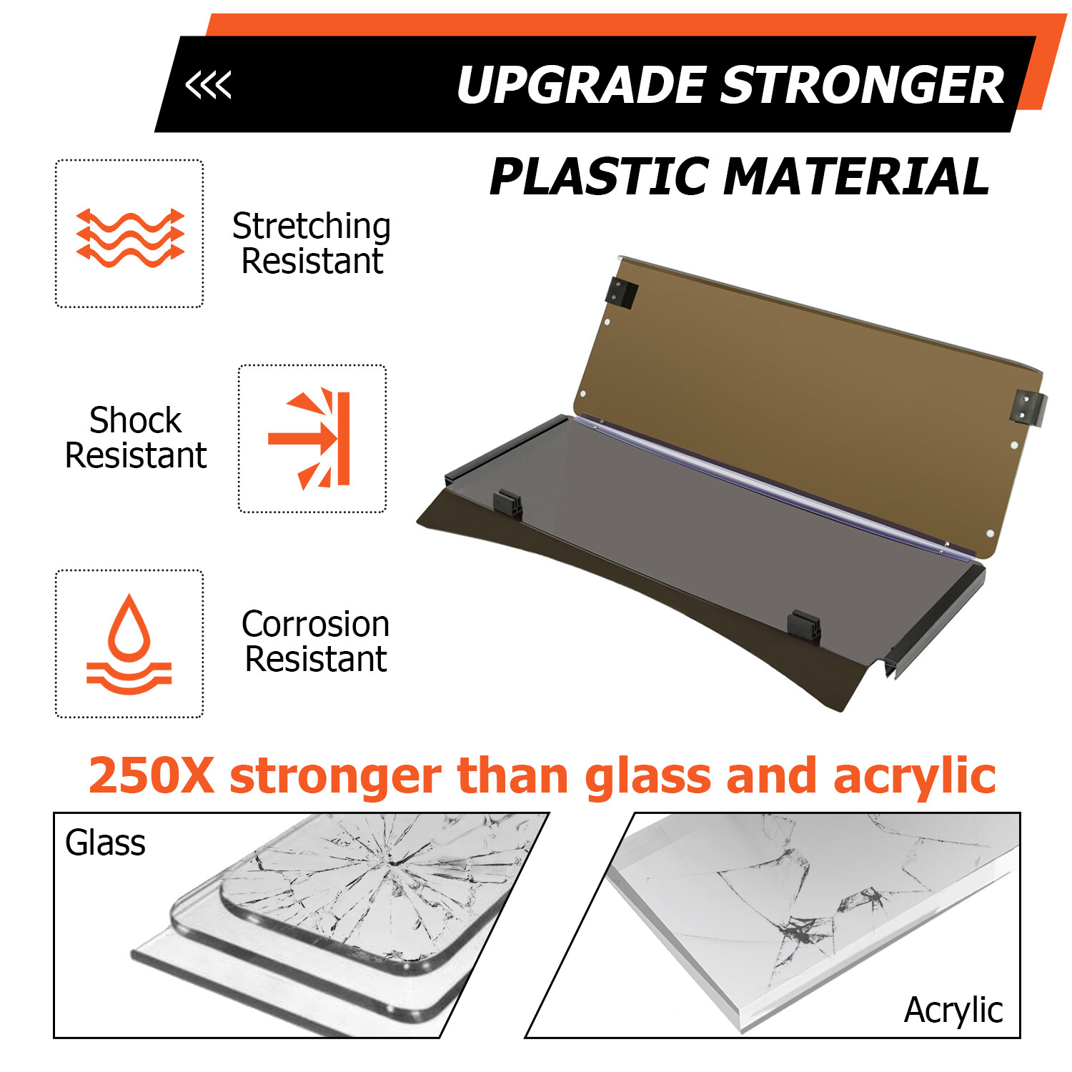 For EZGO TXT Tinted Windshield For 2014- UP *New In Box Golf Cart Part*