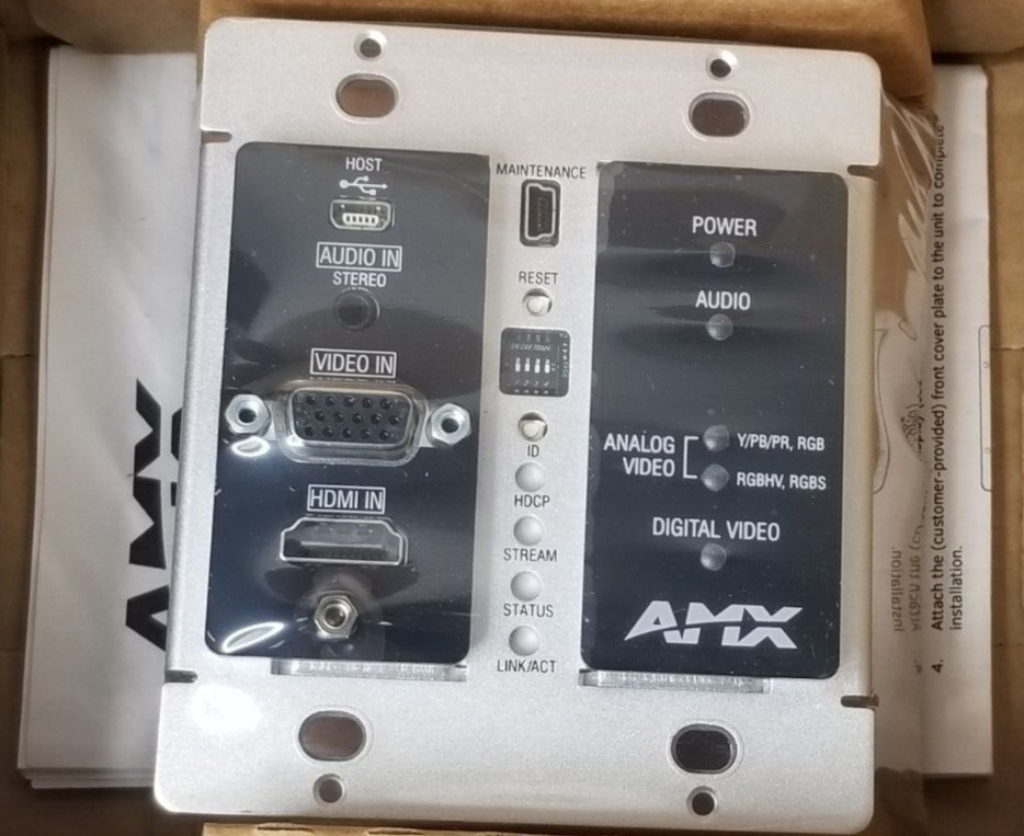 OPEN BOX/ AMX FGN1115-WP-BL Wall plate Minim Compression Video over IP Encoder