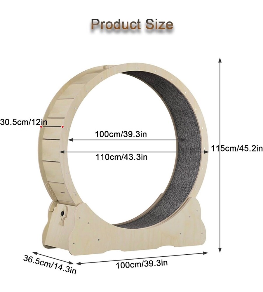 Wooden Cat Exercise Wheel black