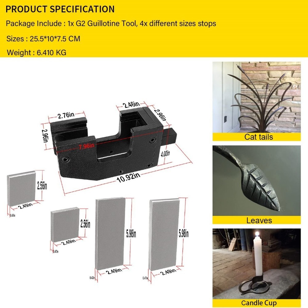 Blacksmith G2 Guillotine Tool - Blacksmith Slash Tool - Fullering Tool