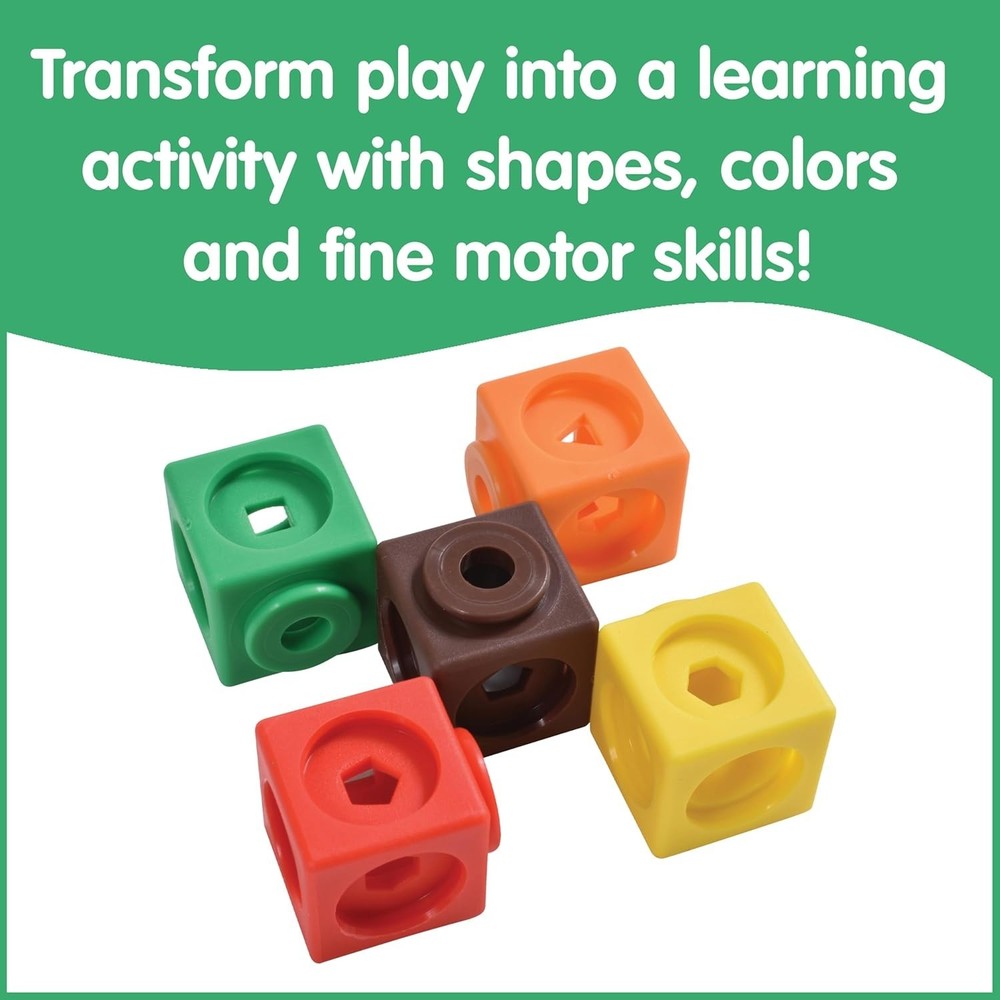 100 Soft Plastic Math Cubes - Fun Shape and Color Sorting for Preschool Learning