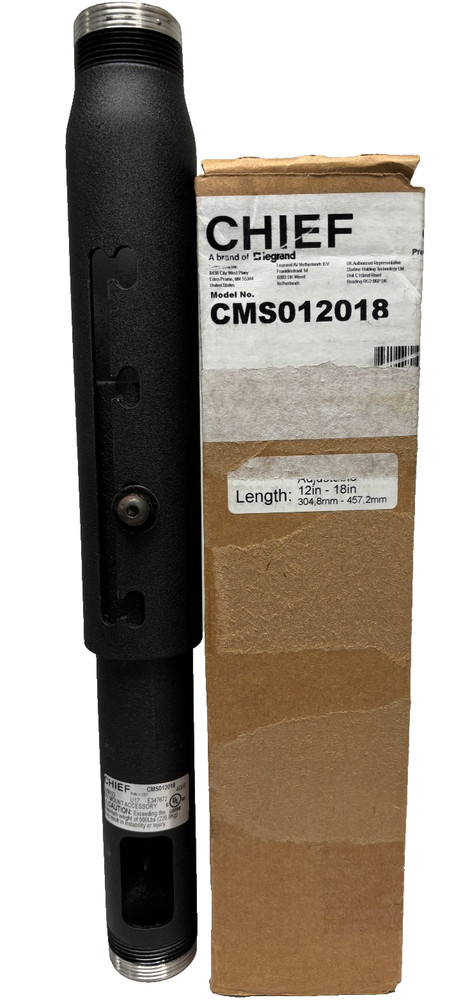 Chief CMS012018, 12"-18" Adjustable Projector Extension Column -Black - PreOwned
