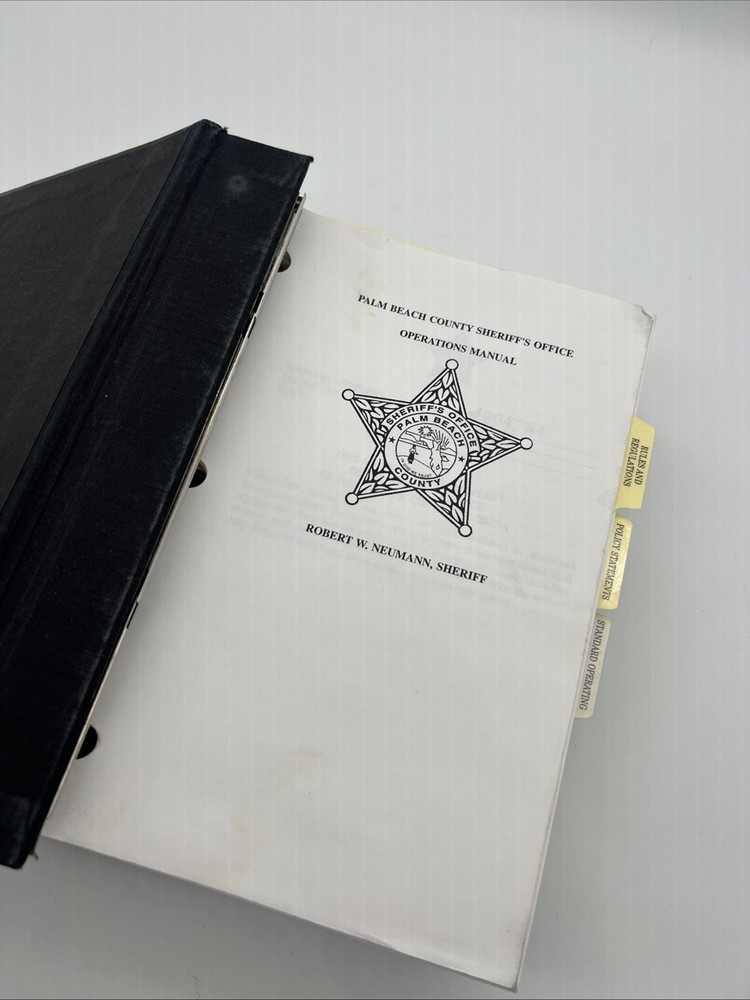 Palm Beach County Sheriff’s Office Operations Manual (J2)