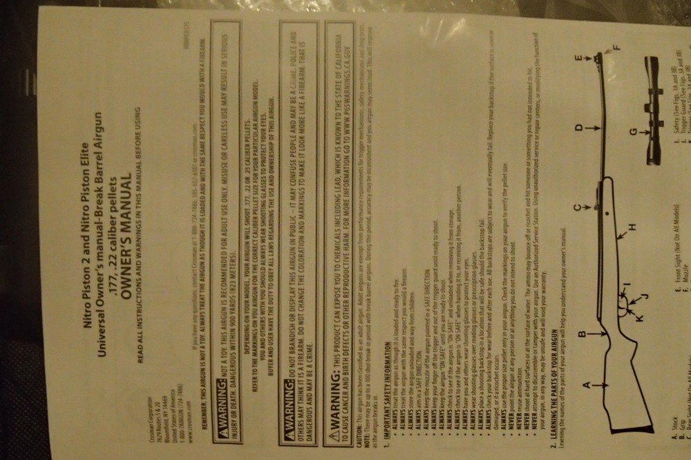 Benjamin Vaperizer .22 Break barrel Pellet gun with 3-9x40 scope