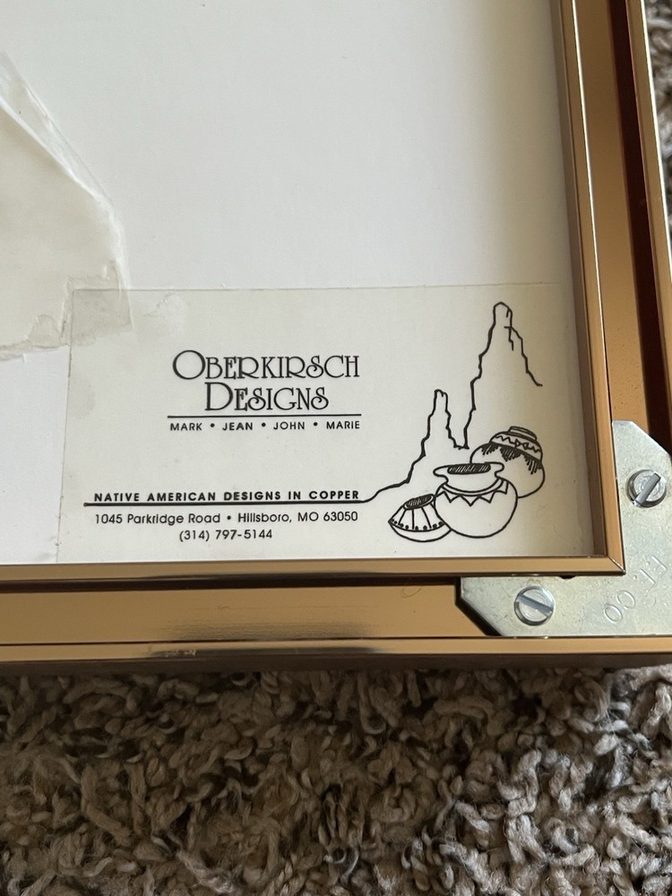 Mark Oberkirsch Copper Designs In Shadowbox 3D Matted Framed Vintage Signed
