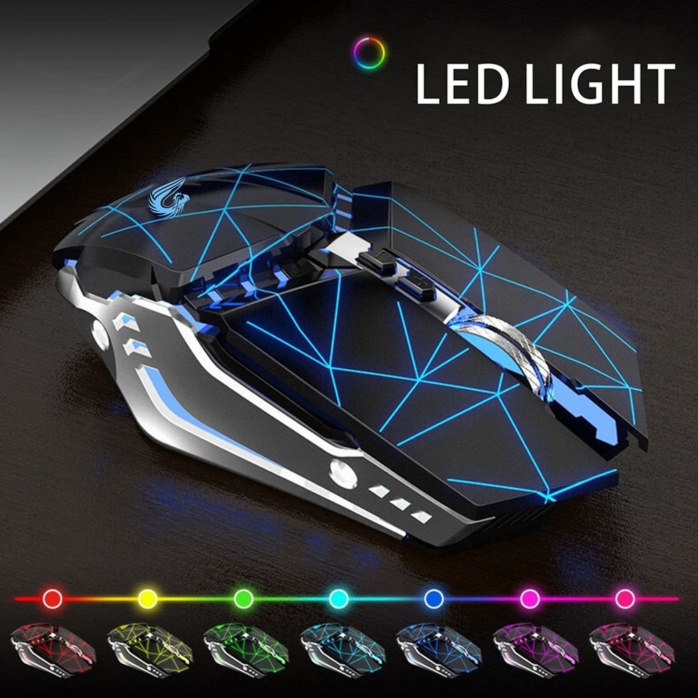 T12 Wireless Gaming Mouse Rechargeable, 2.4G Silent Optical Wireless Computer...