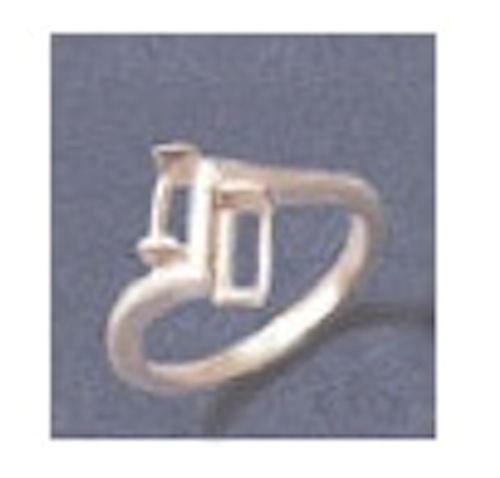 6x6mm Double Tourmaline Pre-Notched Ring Setting Size 7