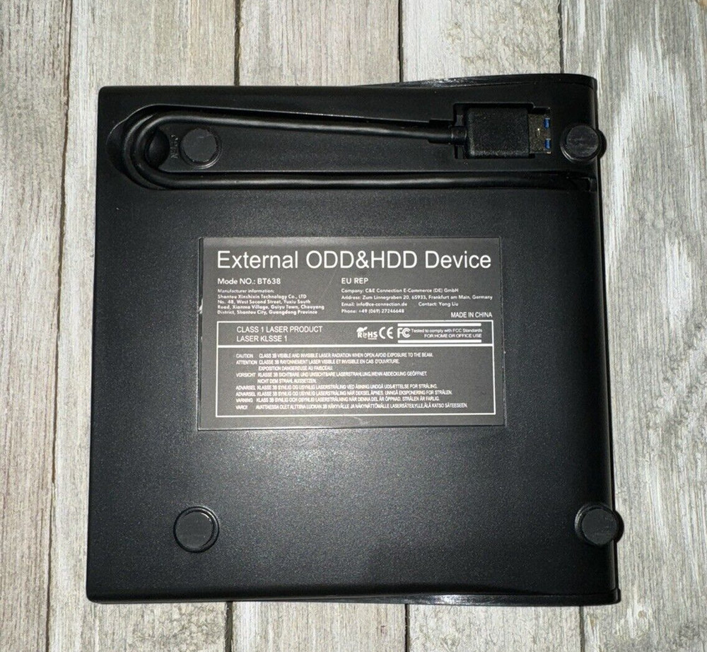 Rioddas External DVD/CD Drive Model BT638 - USB3.0 Pop-up Mobile External