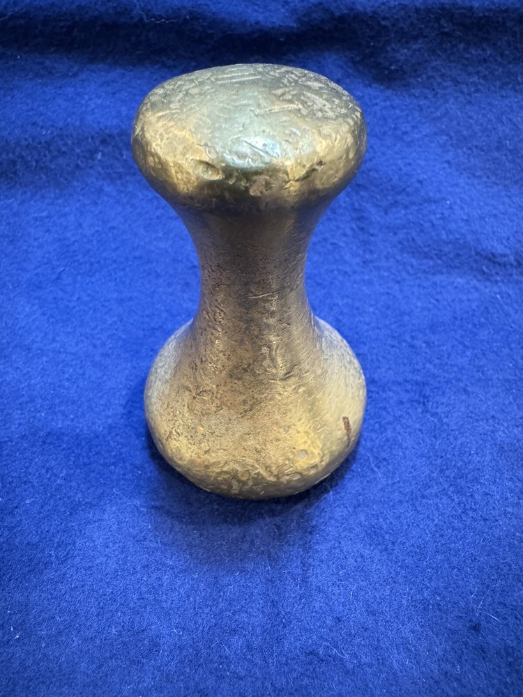 Great Vintage One Pound Solid Brass Balance Scale Weight