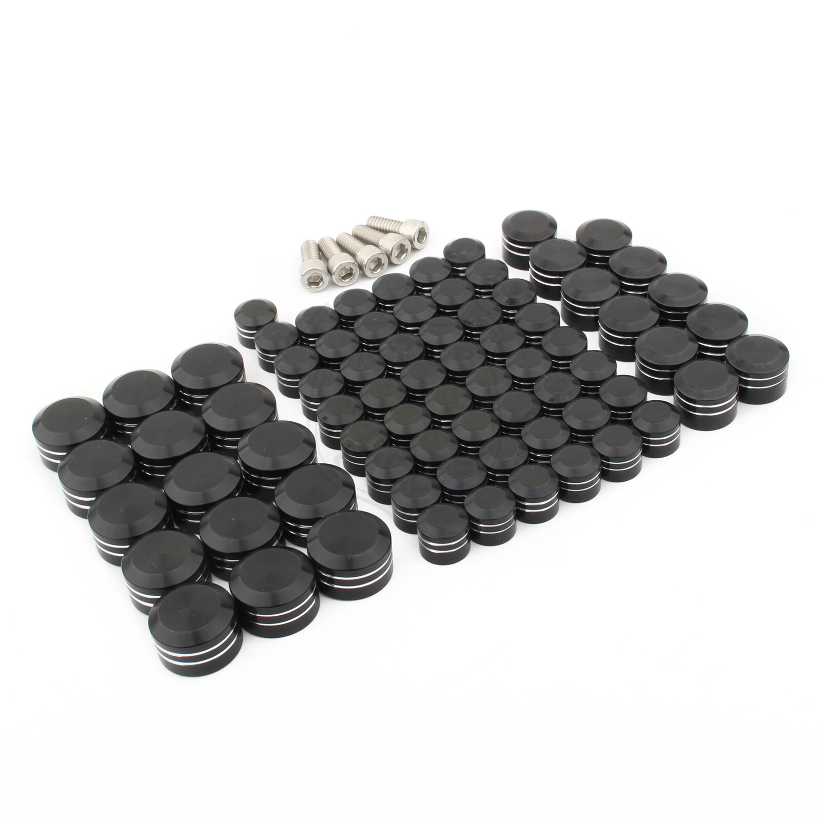 75pcs CNC Engine Bolt Topper Caps Cover Kit For Harley Touring Road Street Glide
