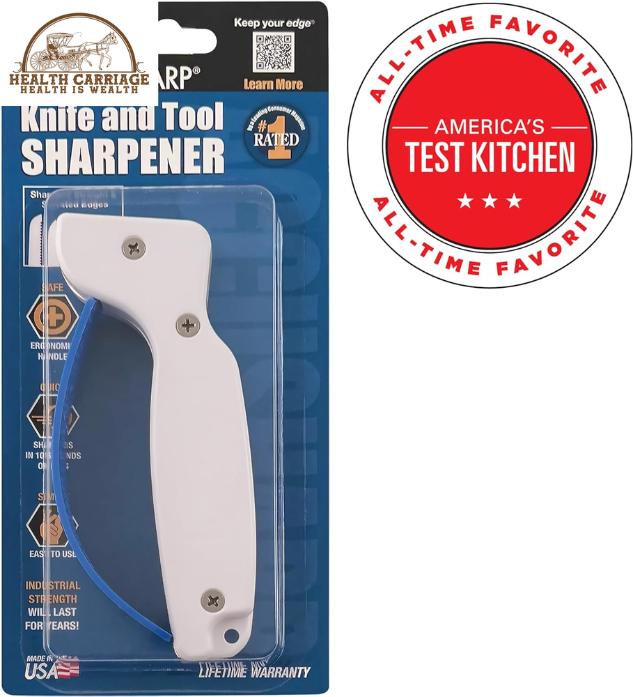 Knife Sharpener, Ergonomic Comfortable Handle, Compact & Easy to Use, Restore an