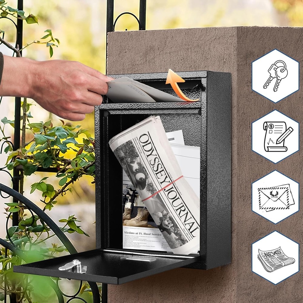 Durable Locking Mailbox with Modern Design - Secure Your Letters & Valuables