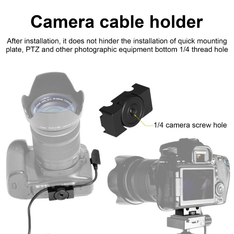 Clamp Mount to Camera Tripod Quick Release Plate Tethering Cable DSLR Digital