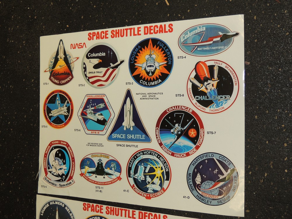 NASA Space Shuttle Decals Publication Two Sheets