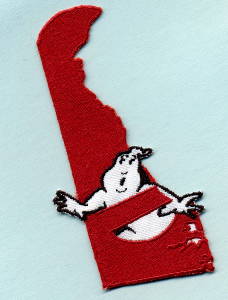 State of Delaware - Embroidered Ghostbusters No Ghost Iron-On Patch