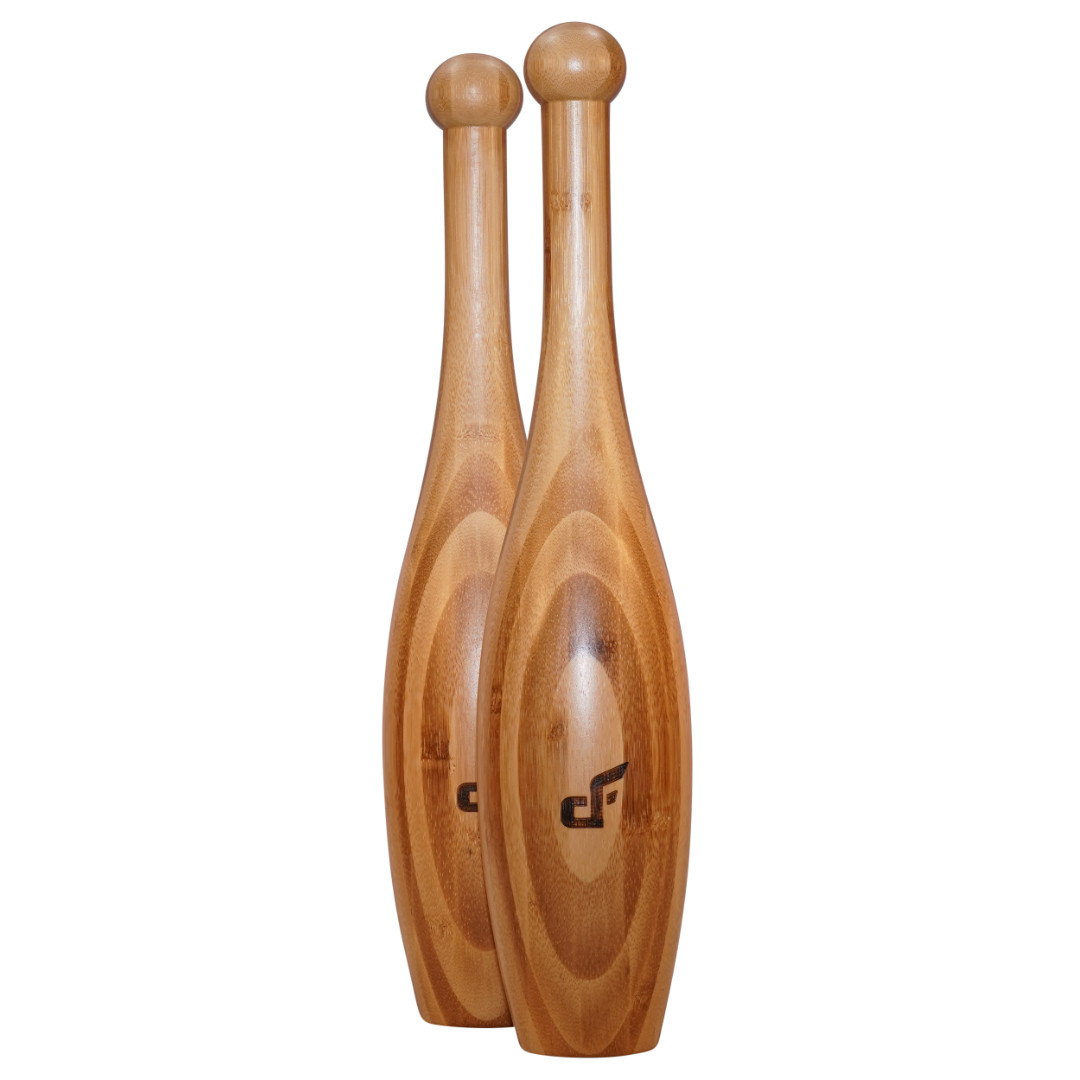 Indian Clubs - Pair of Traditional Wooden Clubbells - Shoulder & Grip Strength