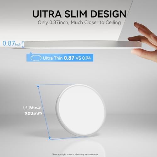 6PACK 3200lm LED Flush Mount Ceiling Light, Super Slim 12in-6Pack(5000K) White