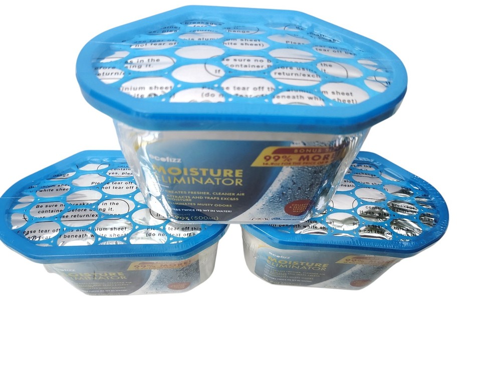 ECOFIZZ Moisture Eliminator Absorber. 16.9 oz Each 3 Pack