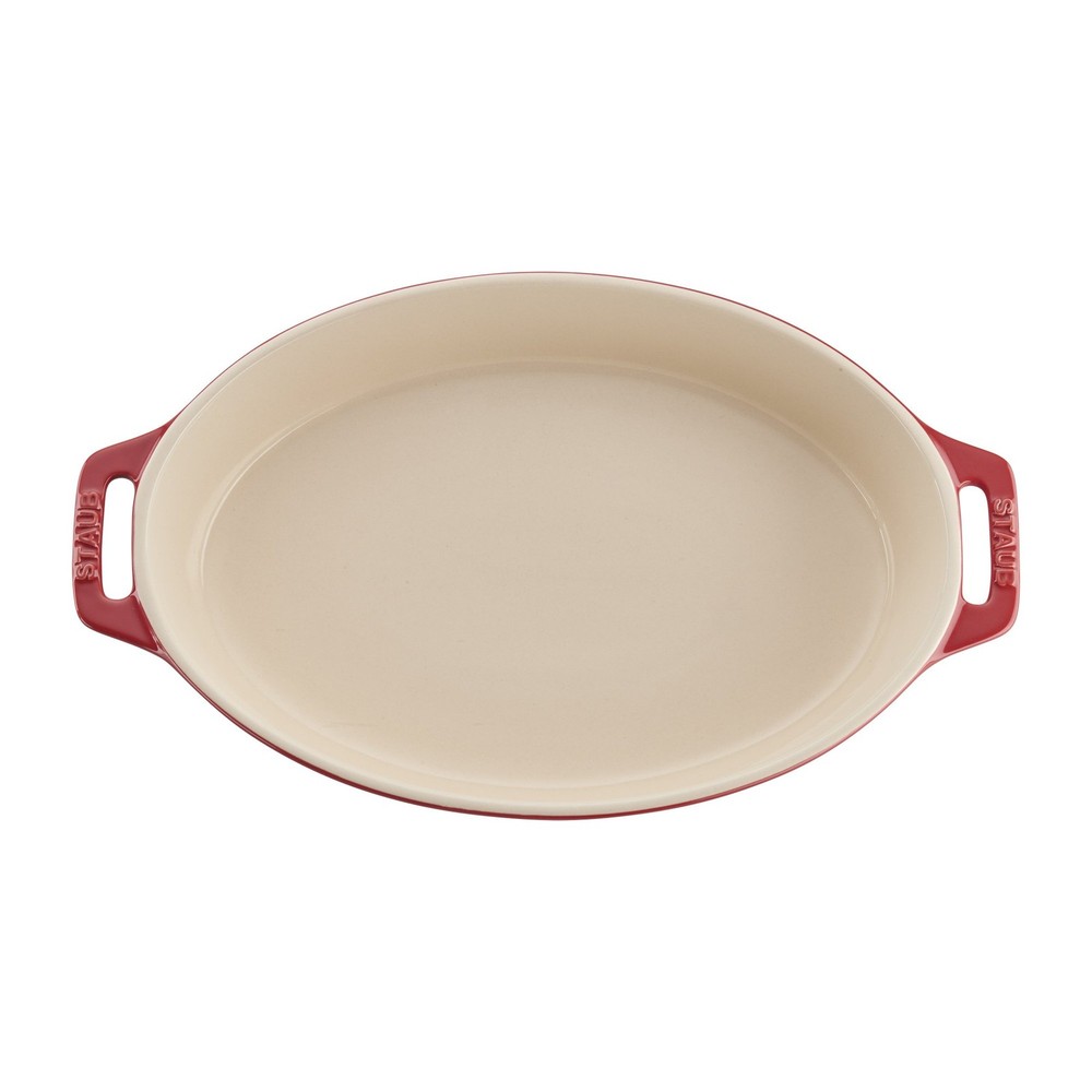 Ceramic Oval Baking Dish Set, 2-piece, Cherry