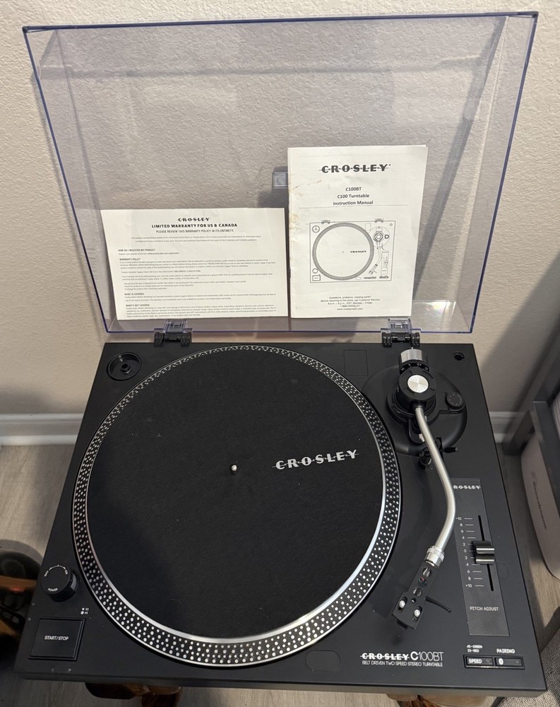 Crosley C100BT, 2-Speed Bluetooth Turntable Record Player - Black