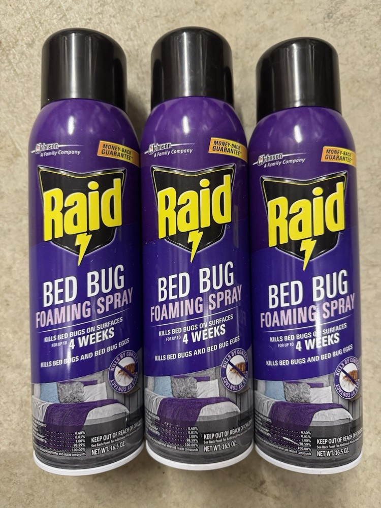 (3) Raid Bed Bug Foaming Spray 16.5 oz. COMBINESHIP