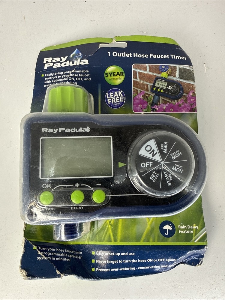 Ray Padula 1-Zone Programmable Electronic Sprinkler Timer for Yard Garden Hose