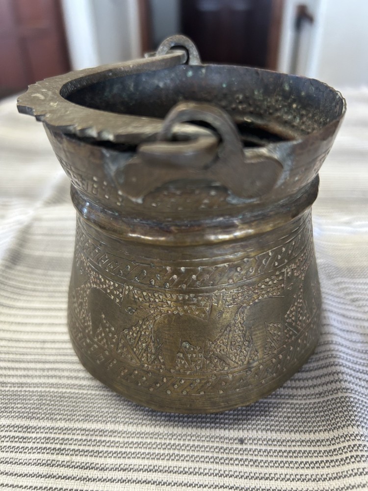 Antique Middle Eastern Islamic Brass Pot