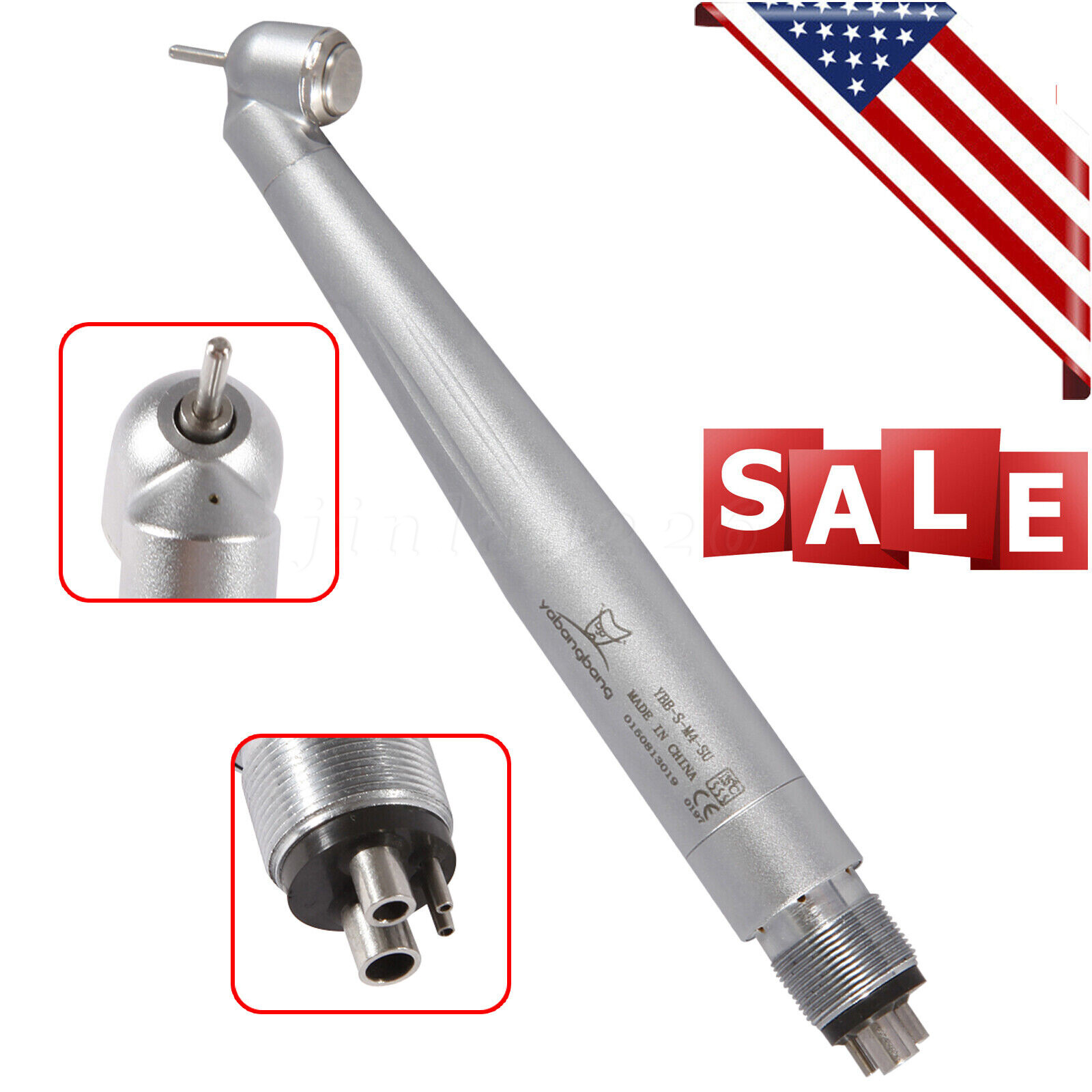Yabangbang Dental 45 Degree Surgical High Speed Handpiece Push Button 4Hole WCA4