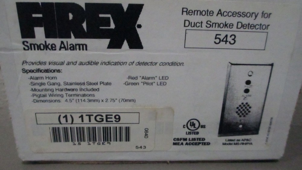 FireX 543 Remote Accessory for Duct Smoke Detector