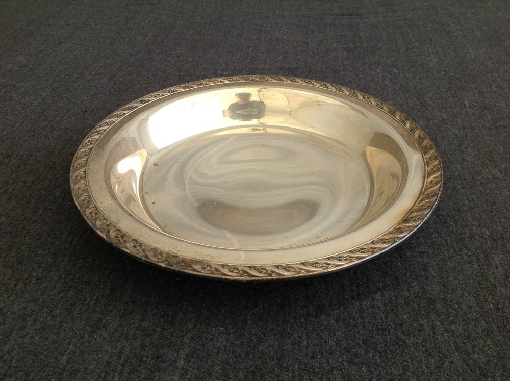 Footed Silverplate Round Serving Tray