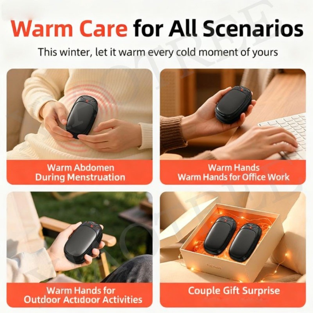Hand Warmers USB Rechargeable 2 Pack Portable Electric Hand Warmer for Outdoor