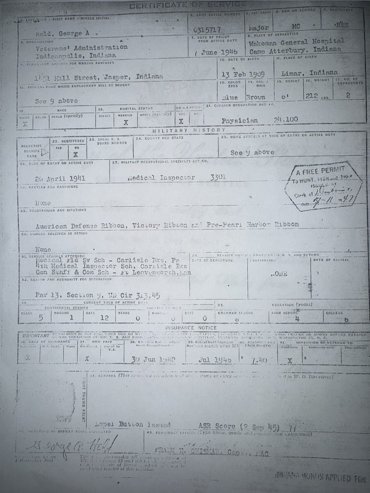 WW2 12th Armored Division Officer Dog Tag Named To George Held Of Indiana (1)