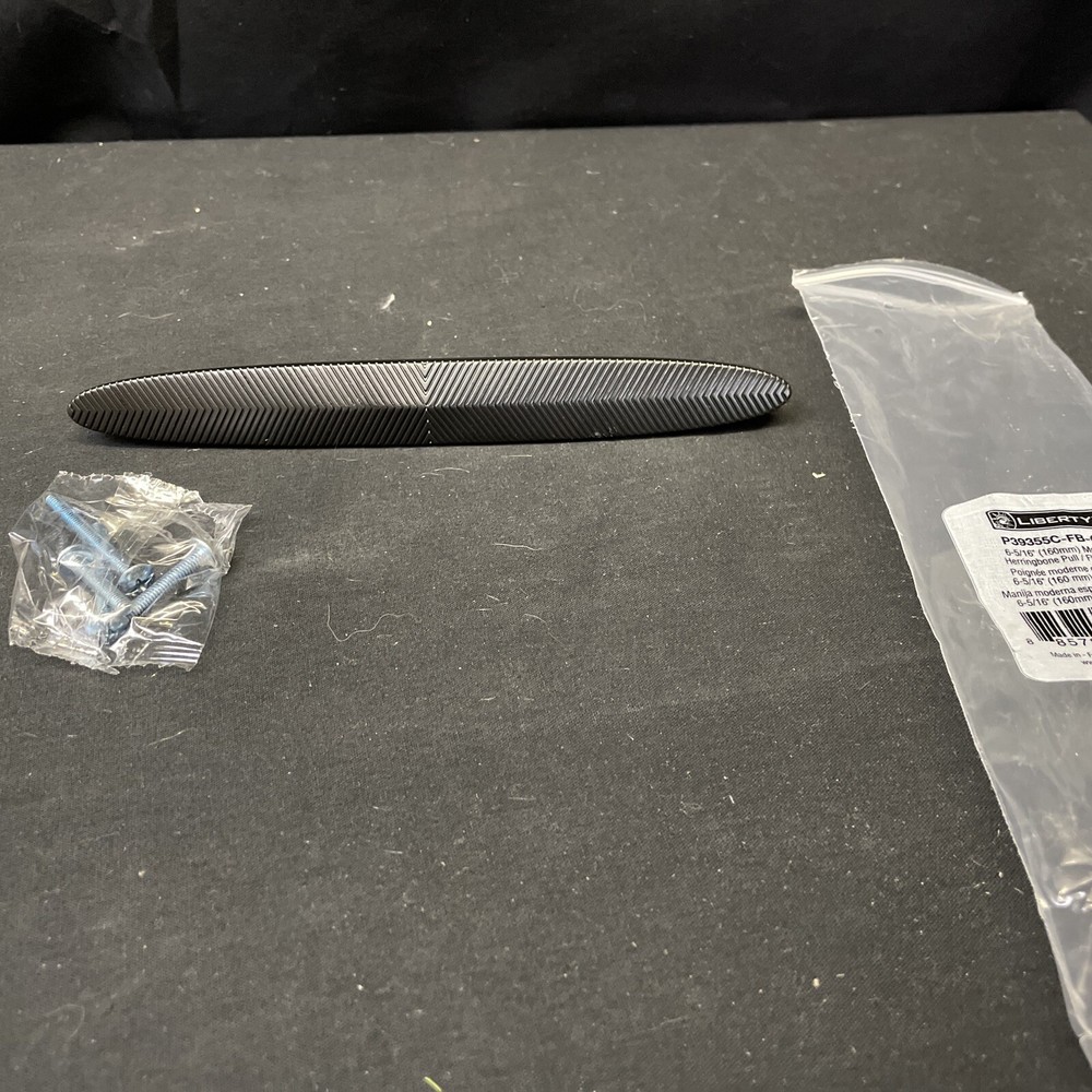 6-5/16" Herringbone Pull Flat Black P39355C-FB-CP