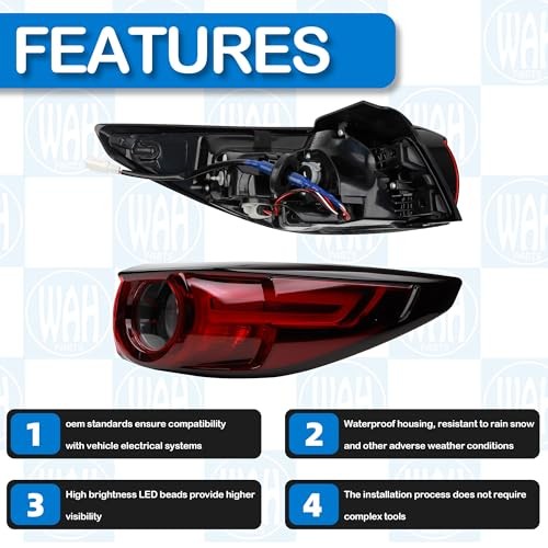 LED Passenger Side Tail Light Assembly Outer Compatible With 2017-2020 Right