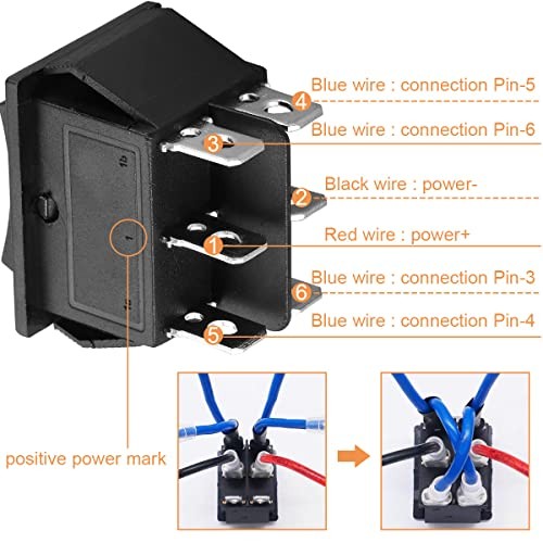 Rocker Switch 6 Pin 3 Position ON/Off/ON Momentary Toggle Switch Ordinary