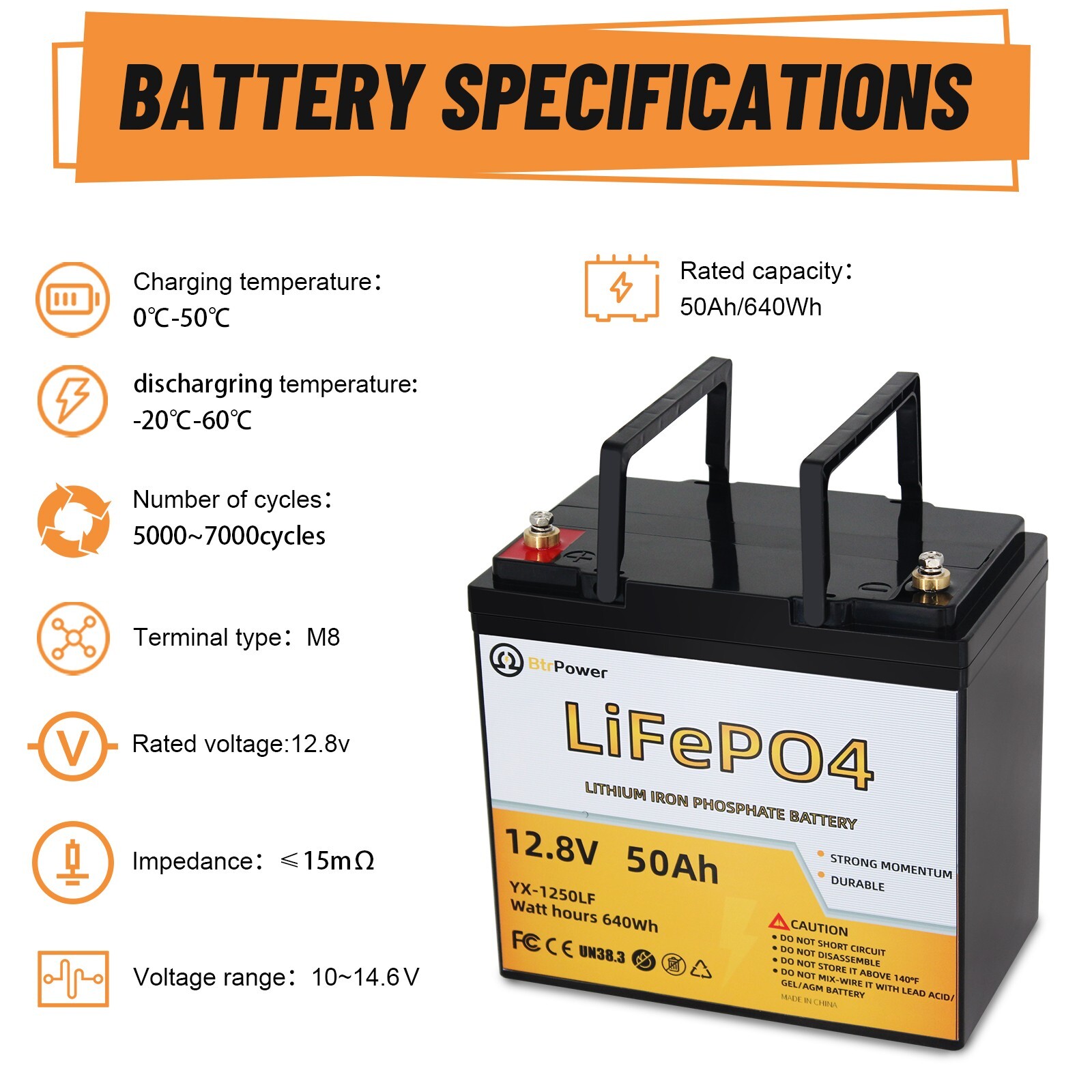 2 Pack Marine Lithium Battery Lifepo4 12v 50Ah Solar Batteries for Deep Cycle RV