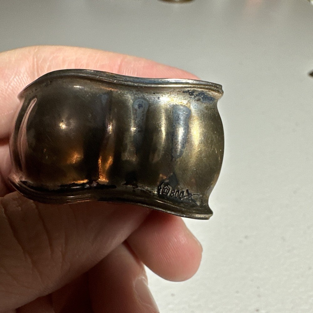 Vintage 800 Silver Napkin Ring Monogram